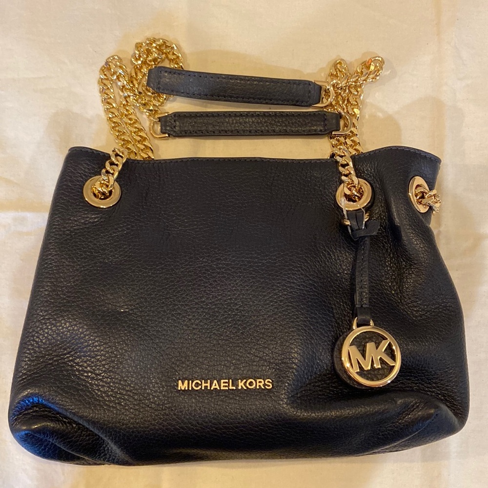 NEW Michael Kors Jet Set Chain Leather Purse Admiral (Navy Blue)